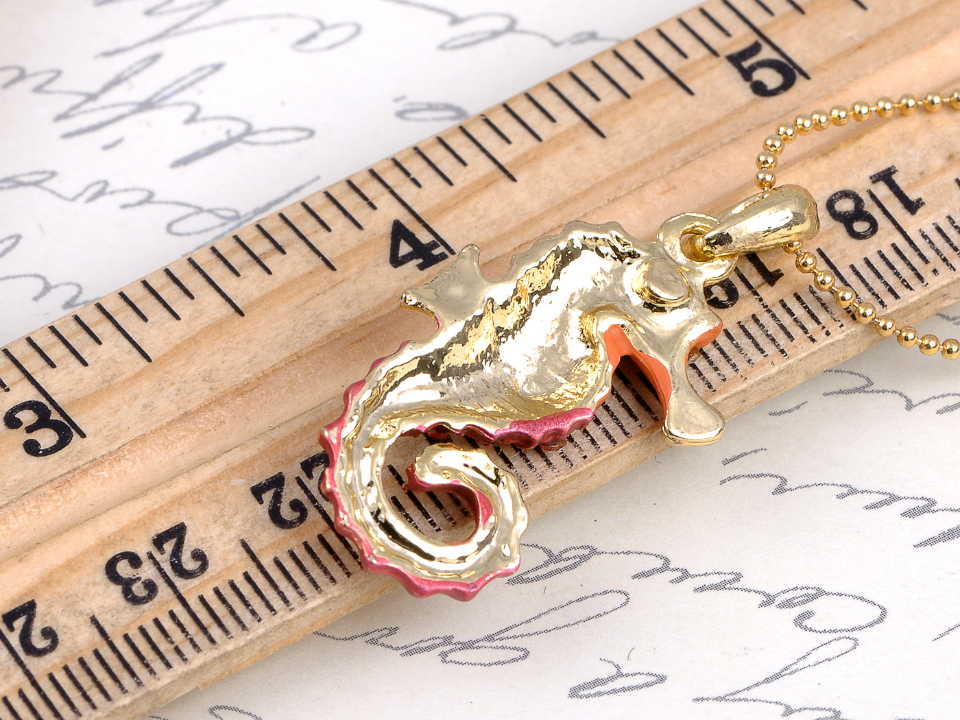 Multicolored Colorful Seahorse Pendant Necklace