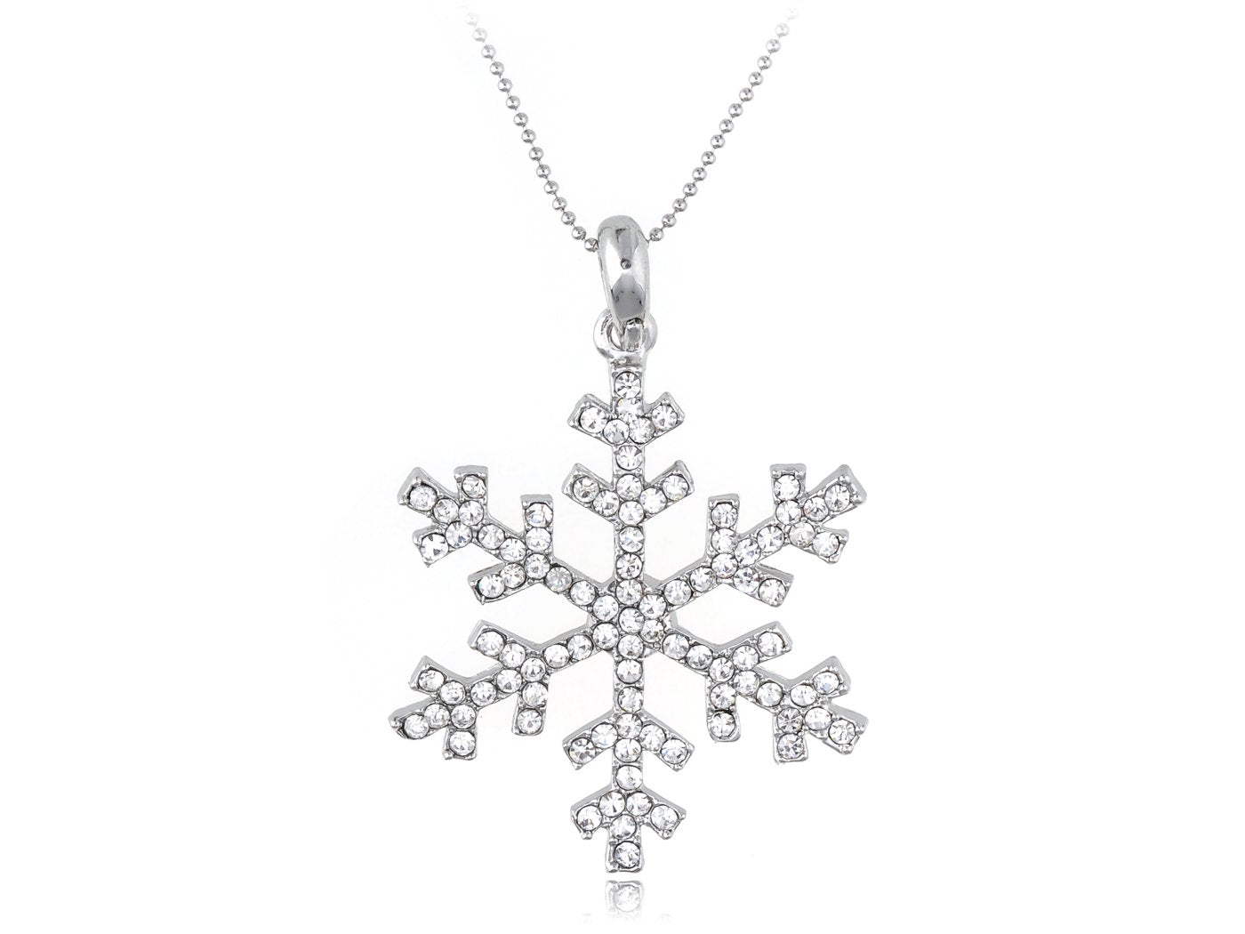Christmas Winter Snow Snowflake Ice Cold Dangle Drop Earrings Necklace Set