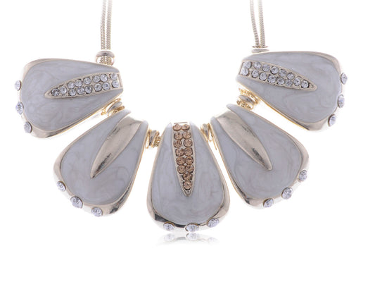 Shell Like Petal Dangling Necklace