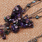 Purple Glass Beaded Butterfly Dangle Pendant Necklace