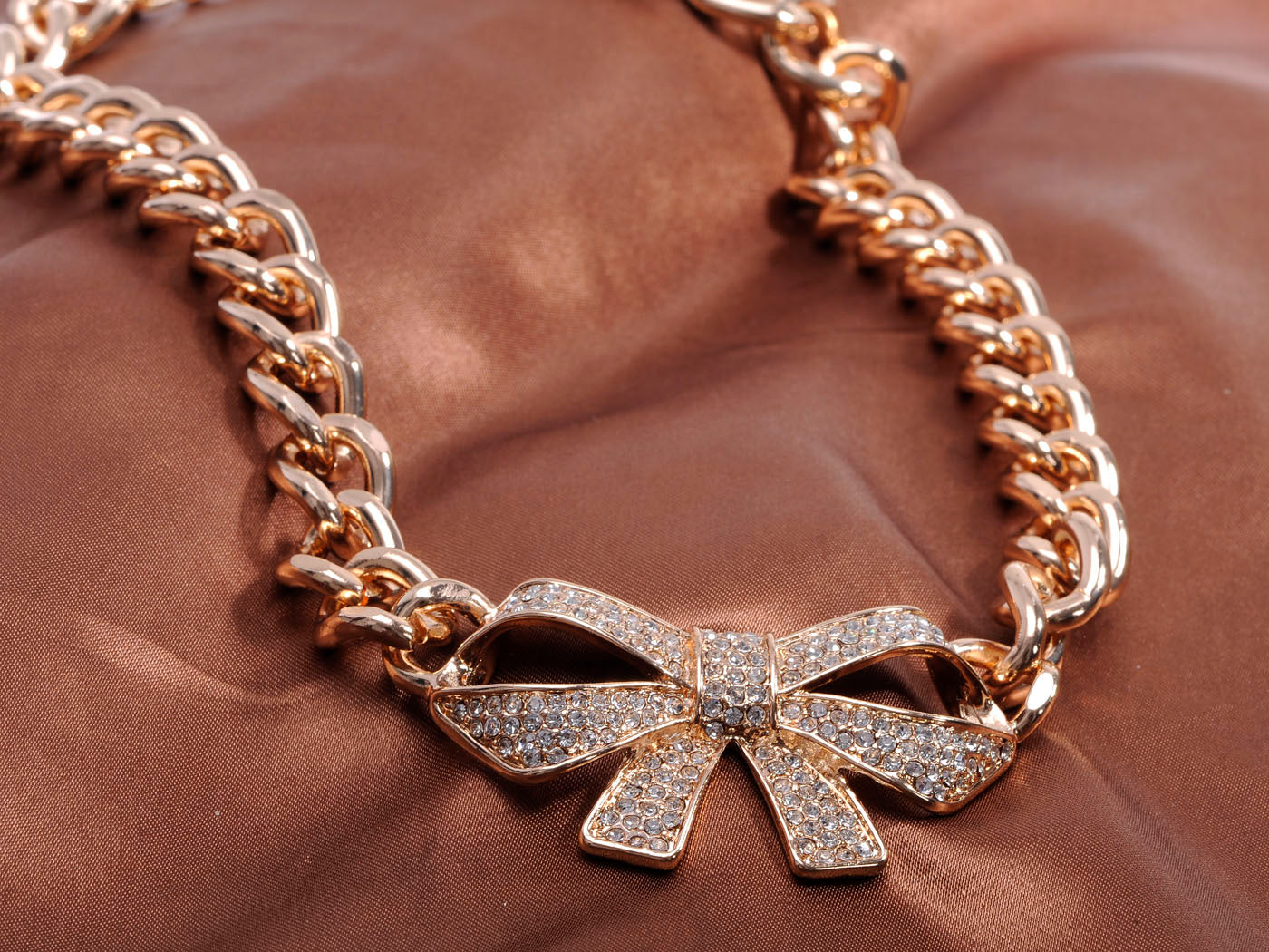 Bow Chain Statement Necklace