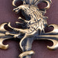 Werewolf Tail Vintage Detail Spear Pleather Cross Pendant Necklace
