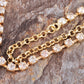 Diamond Encrusted Style Cuff D Chain Necklace With Locking Closure