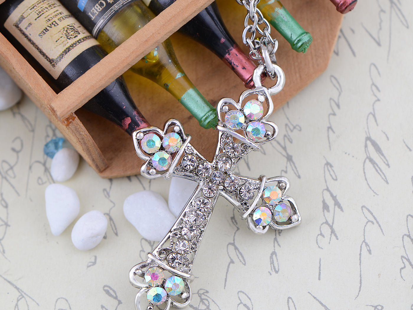 Holy Church Cross D Maple Point Pendant Necklace