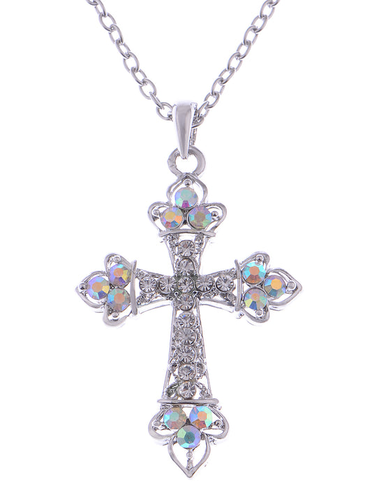 Holy Church Cross D Maple Point Pendant Necklace