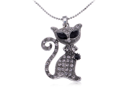 Gun Cat Kitty Pendant Necklace