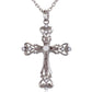 Ornate Cross Pendant Necklace White Black Blue Green Pink