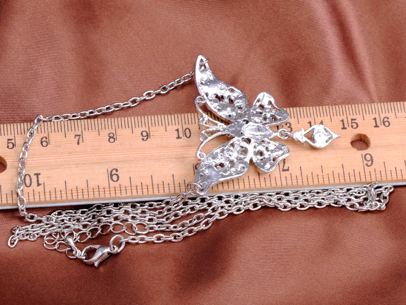 Butterfly Teardrop Dangle Necklace Pendant
