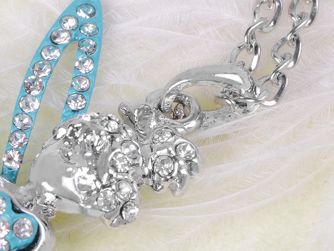 Silver Green Enamel Pixie Fairy Angel Pendant Necklace
