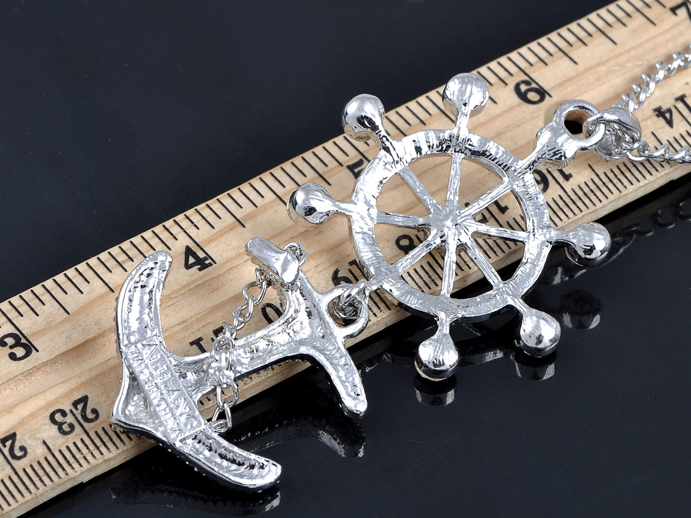 Nautical Sailor Wheel Anchor Pendant Necklace