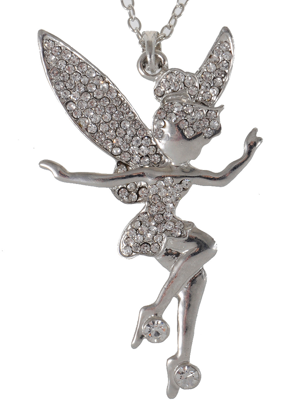 Nickel Tinkerbell Pixie Fairy Pendant Necklace