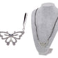 White Butterfly Spread Wings Pendant Necklace