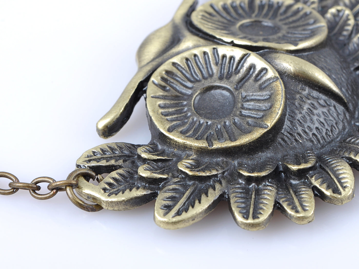 Antique Color Mr. Owl Bronze Pendant Necklace