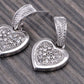 Big Full Heart Chain Rope Earrings Necklace Pendant Set