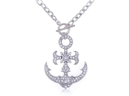 Ice Nautical Sailor Navy Boat Anchor Pendant Necklace
