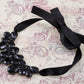 Jet Black Ss Victorian Gothic Multi Layer Bib Tie Necklace