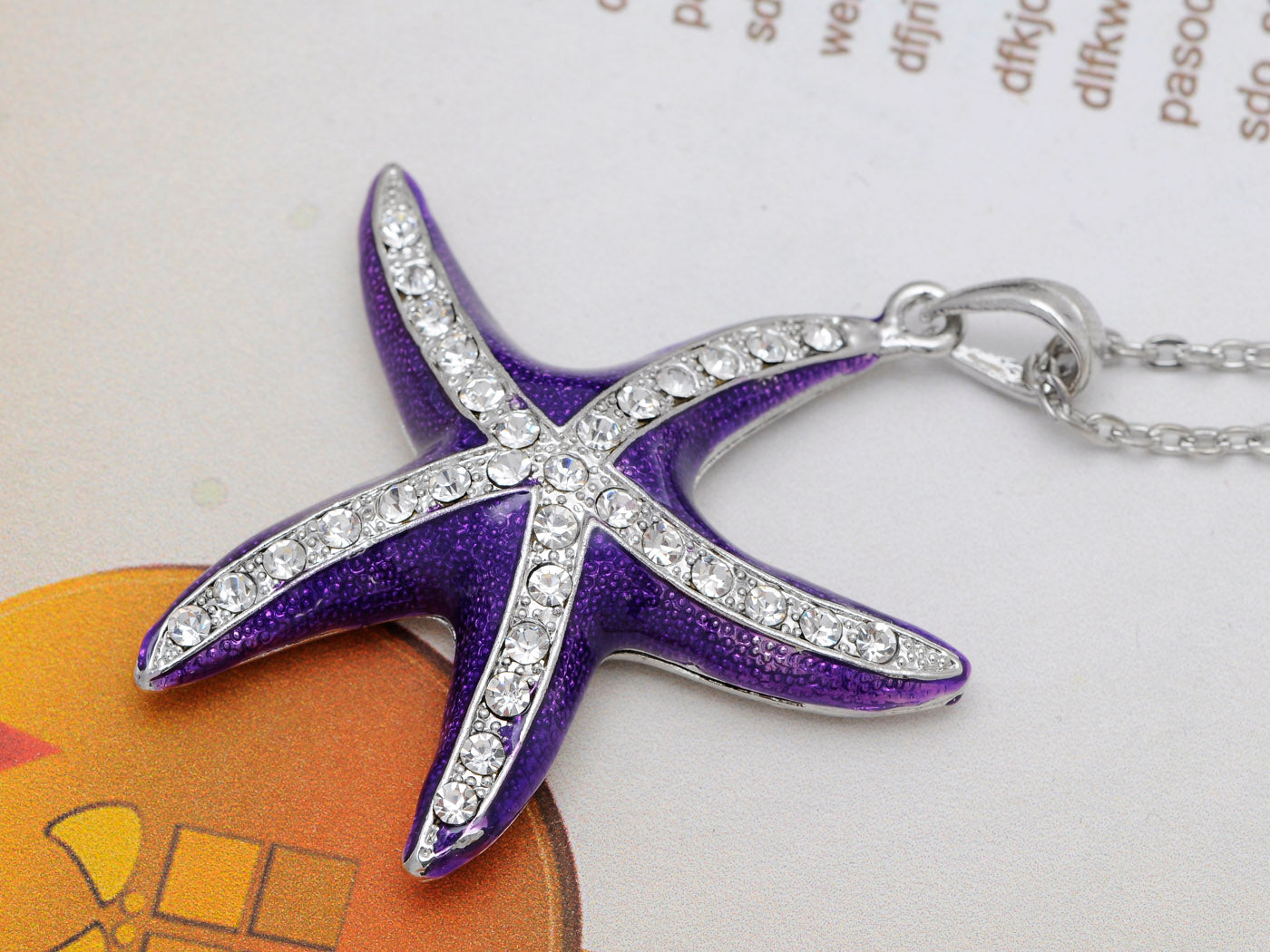 Nautical Purple Starfish Pendant Necklace