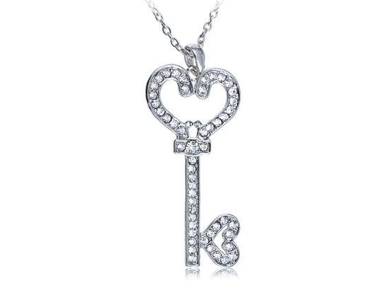 Heart Key Lock Secret Pendant Necklace