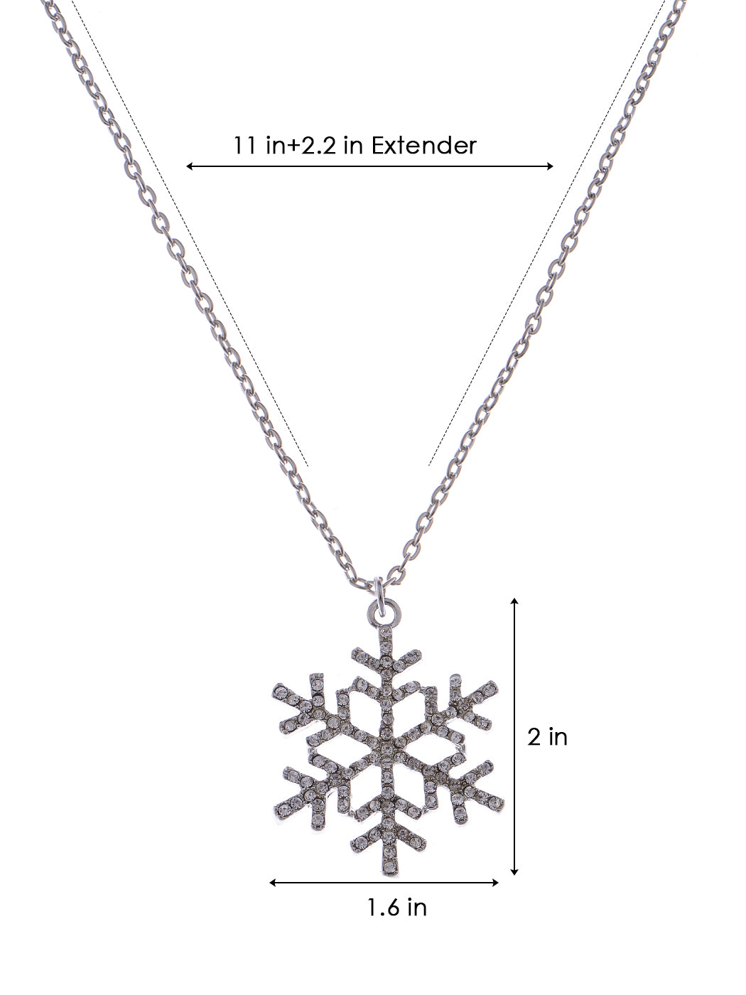 Tons Holiday Winter Snowflake Pendant Necklace