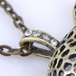 Antique Brass Black Jaguar Big Head Necklace Pendant