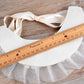 Ivory White Lolita Bridal Floral Pearl Beaded Fabric Ribbon Bib Necklace