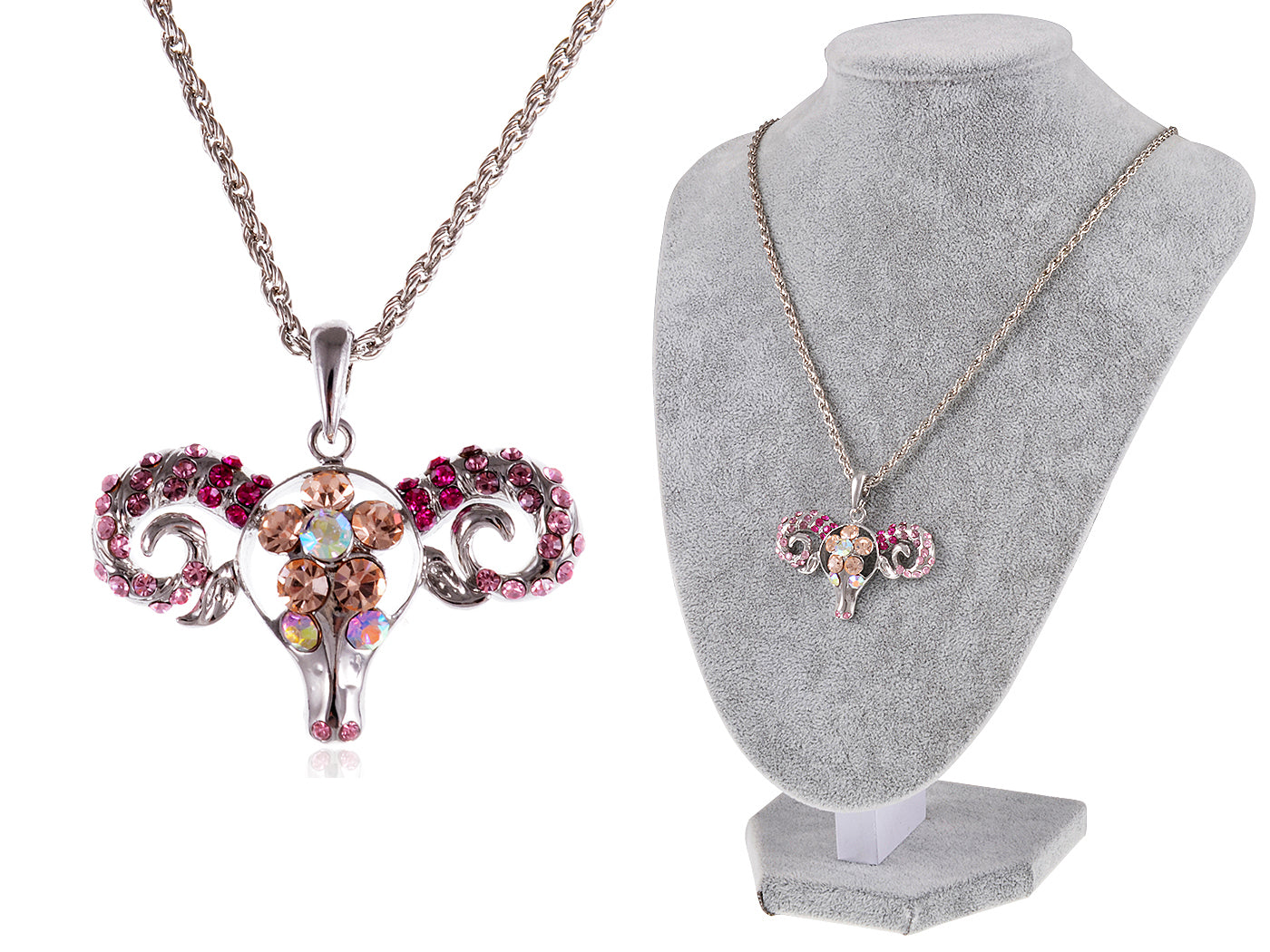 Dominating Pink Sheep Head Necklace Pendant