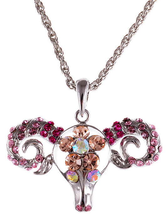 Dominating Pink Sheep Head Necklace Pendant