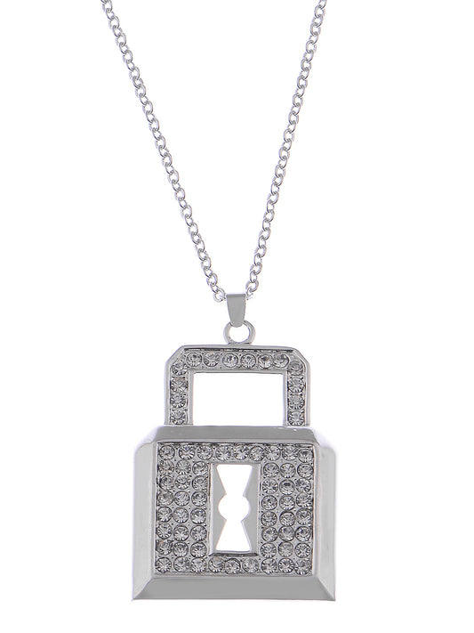 Urban Hip Hop Ice Lock Locket Bolt Big Pendant Style Necklace