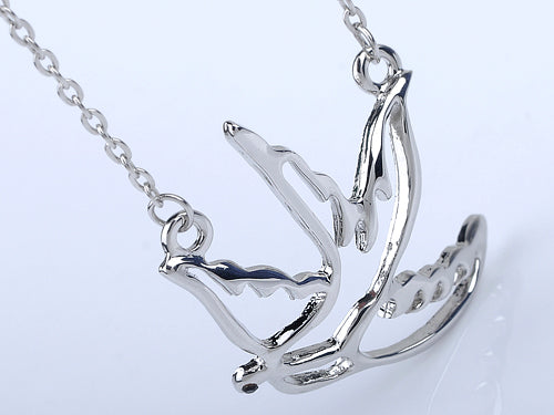 Flying Swallow Nature Bird Pendant Necklace