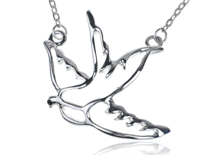 Flying Swallow Nature Bird Pendant Necklace