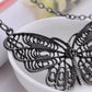 Filigree Wing Fly Butterfly Pendant Necklace