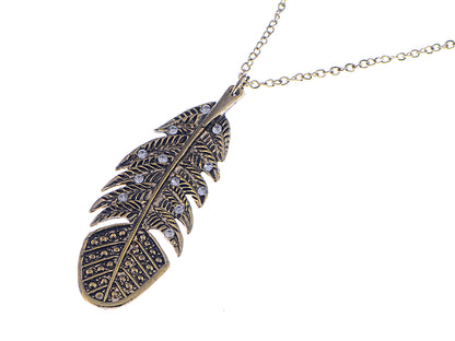 Shine Native Tribal Earth Feather Pendant Necklace
