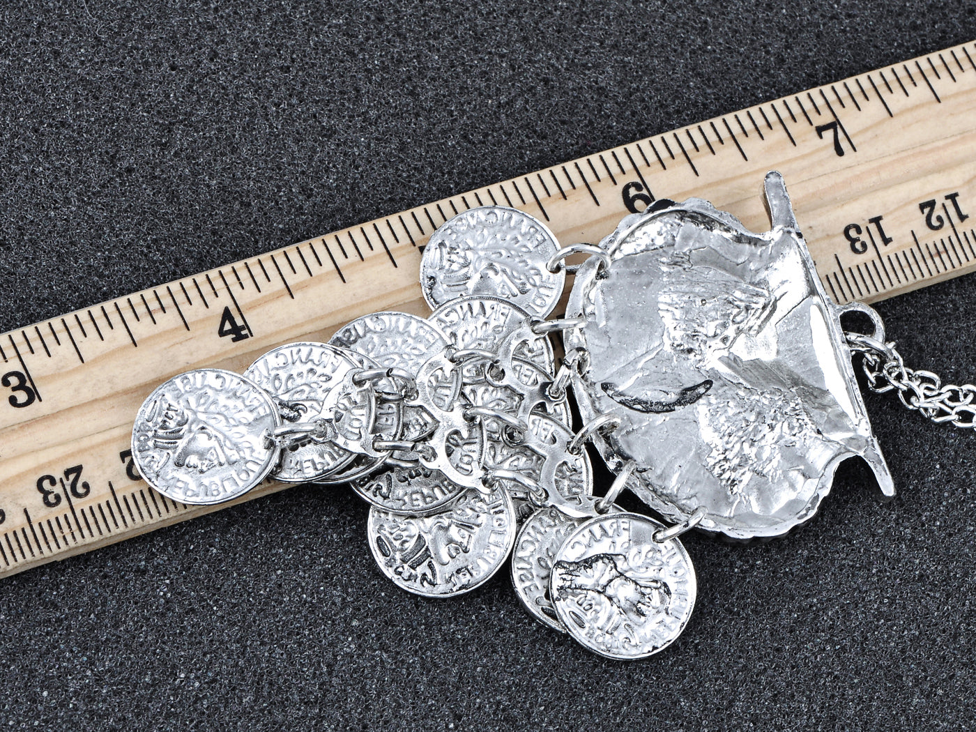 Dangle Silver Coin Owl Bird Gypsy Pendant Necklace