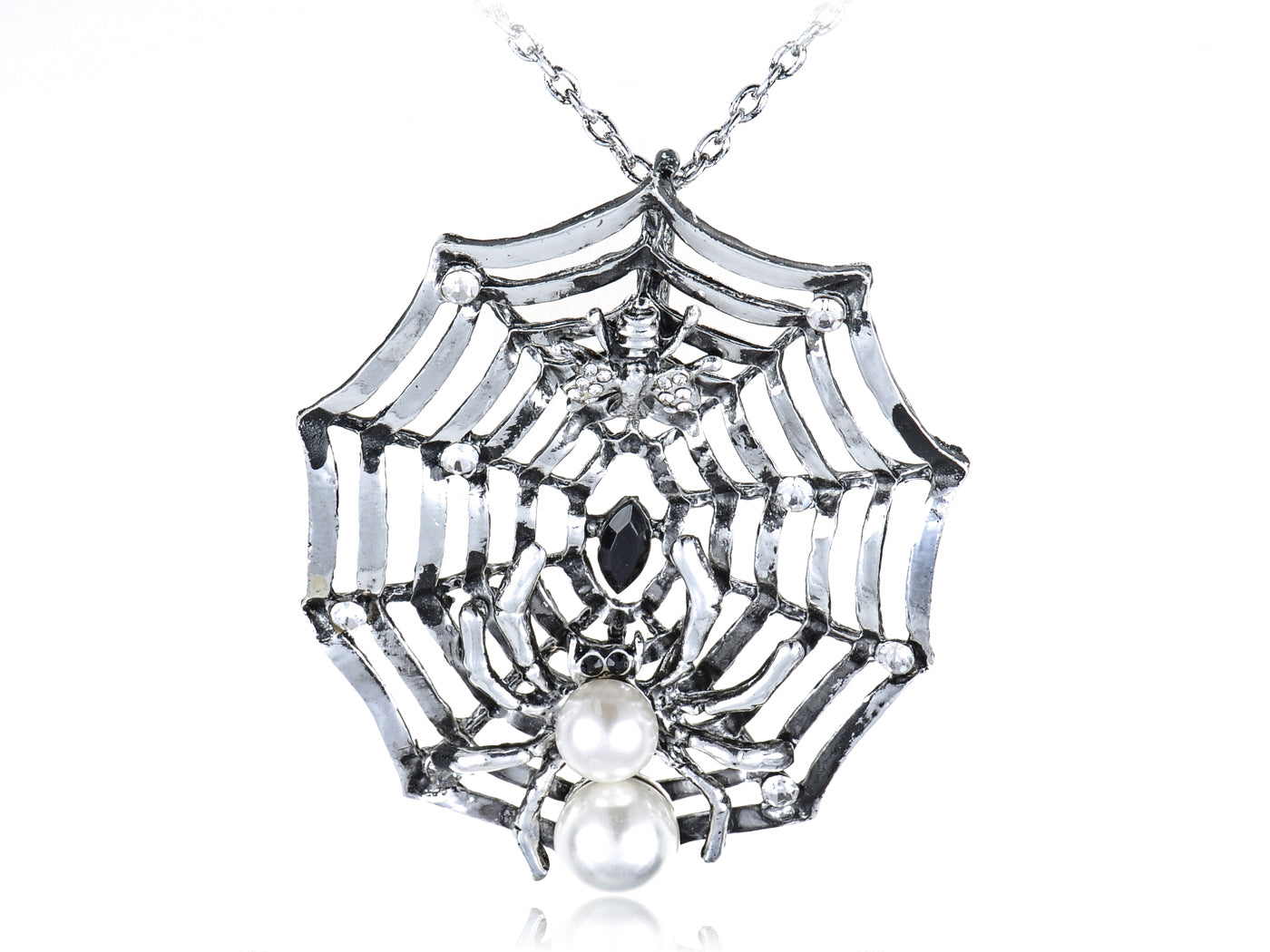 Charlotte's Spidey Web Bead Spider Long Pendant Necklace
