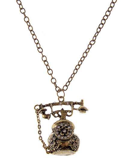 Old School Telephone Dialer Pendant Necklace
