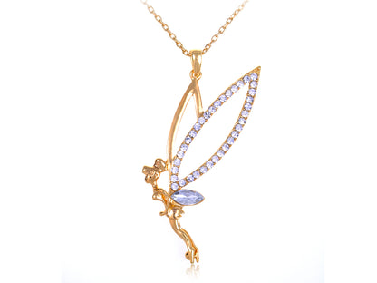 Colored Pixie Fairy Pendant Necklace
