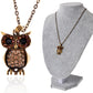 Topaz Curious Mr. Owl Big Eyed Pendant Necklace