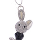 Ninja Enamel White Ear Bunny Rabbit Pendant Necklace