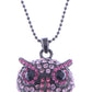Colorful Owl Face Pendant Charm Statement Necklace