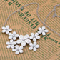 Wedding Spring Cream Color White Flower Bib Statement Necklace