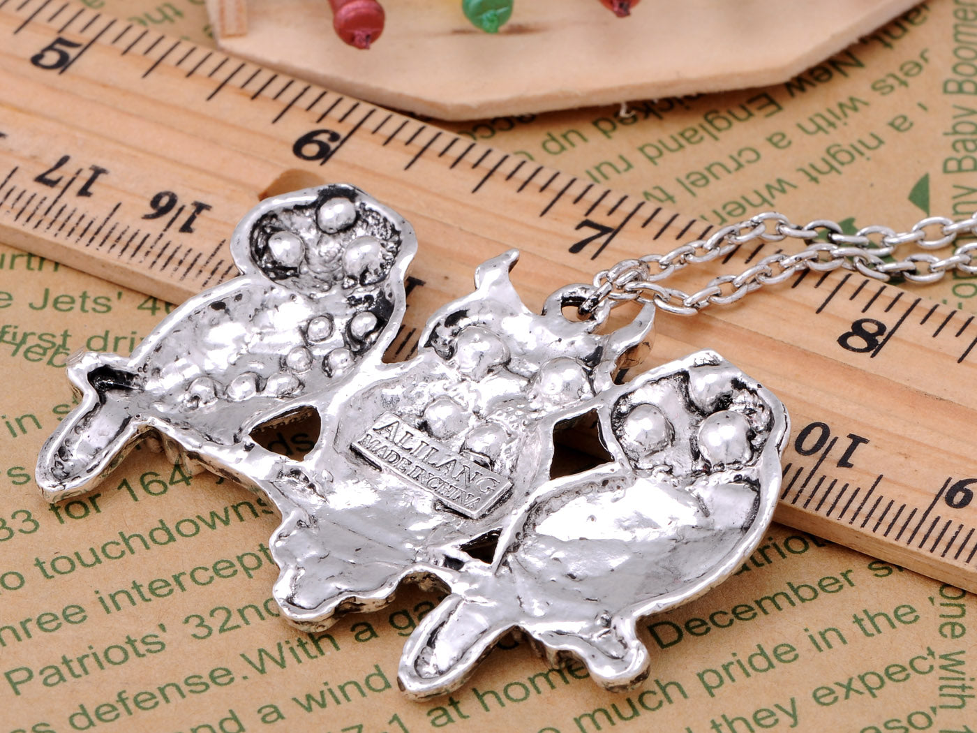 Silver Shine Owls Bird Branch Pendant Necklace