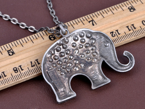Cartoon Indian Elephant Zoo Fat Animal Pendant Necklace