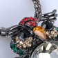 Puffed Chest Colorful Hooting Bird Owl Pendant Necklace