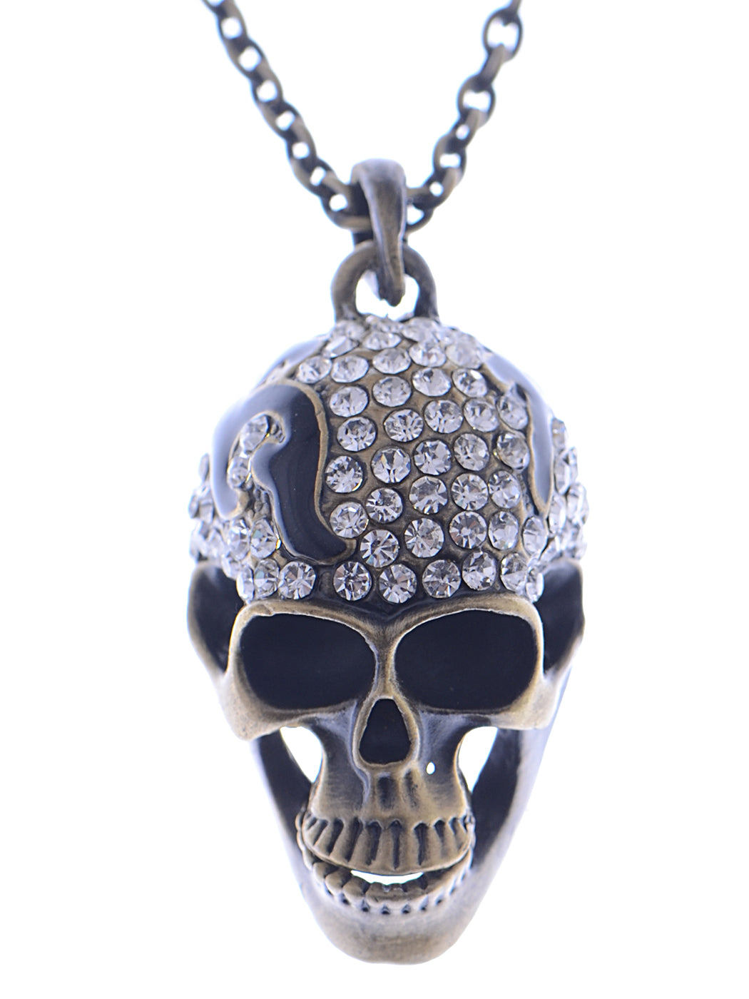 Moving Mandible Skull Head Pendant Necklace