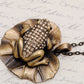 Brass Topaz Lotus Leaf Frog Pendant Necklace