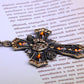 Gun Light Topaz Colored Antique Cross Pendant Necklace