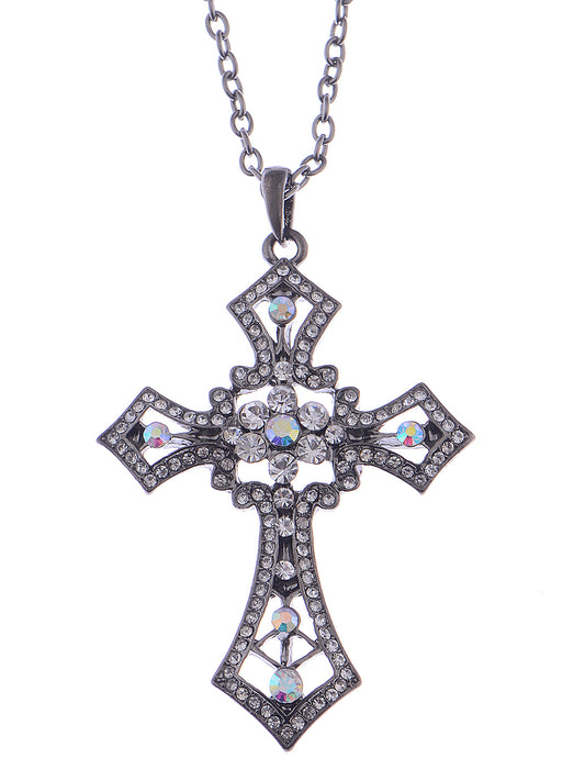 Cross Pendant Necklace Gun Chopper Black Holy Cross