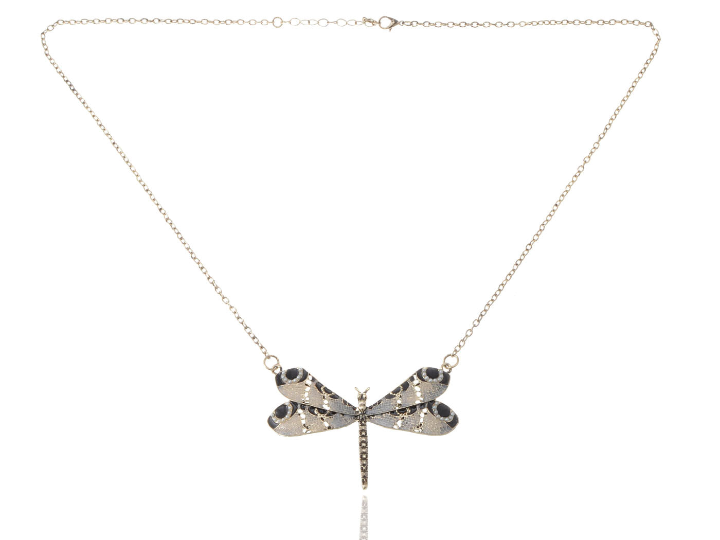 Dragonfly Butterfly Bug Pearl Bead Necklace