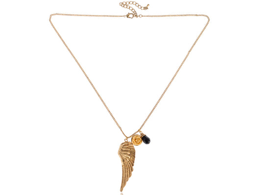 Angel Wing Rose Charm Jewelry Necklace