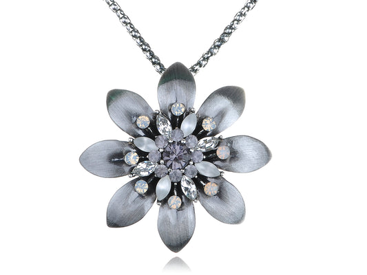 Gorgeous Open Sunflower Pendant Necklace